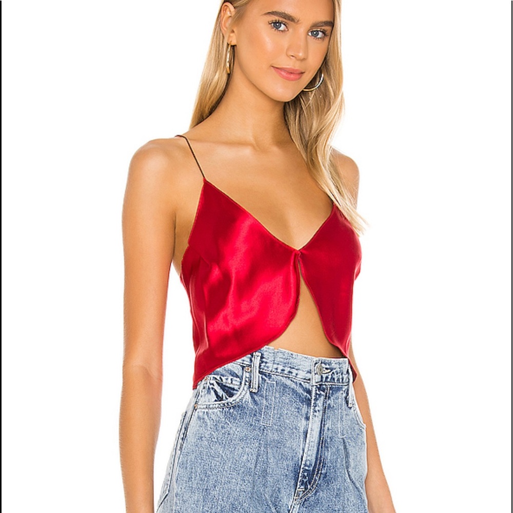 revolve x avila • red satin top